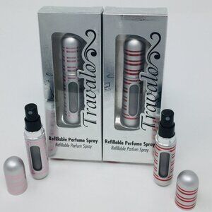 2 Candy Cane Travalo Refillable Spray Atomizer 4ml TSA  NEW Red Pink